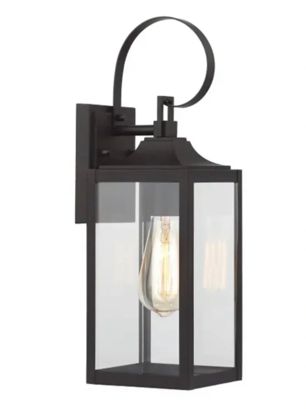 Home Decorators Havenridge Matte Black Outdoor Wall Lantern